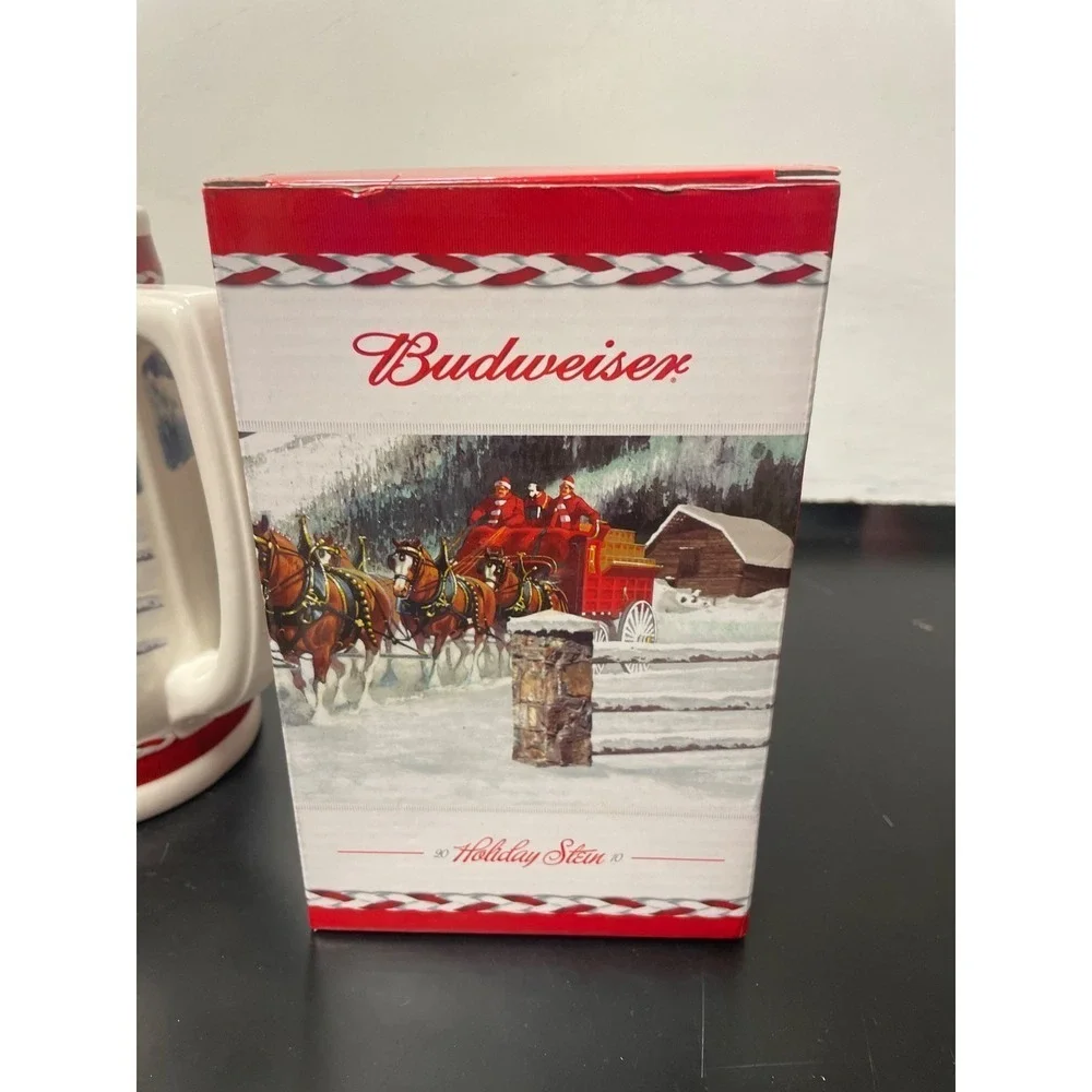 Budweiser Holiday Beer Stein Anheuser Busch‎ 2010 in Box with COA